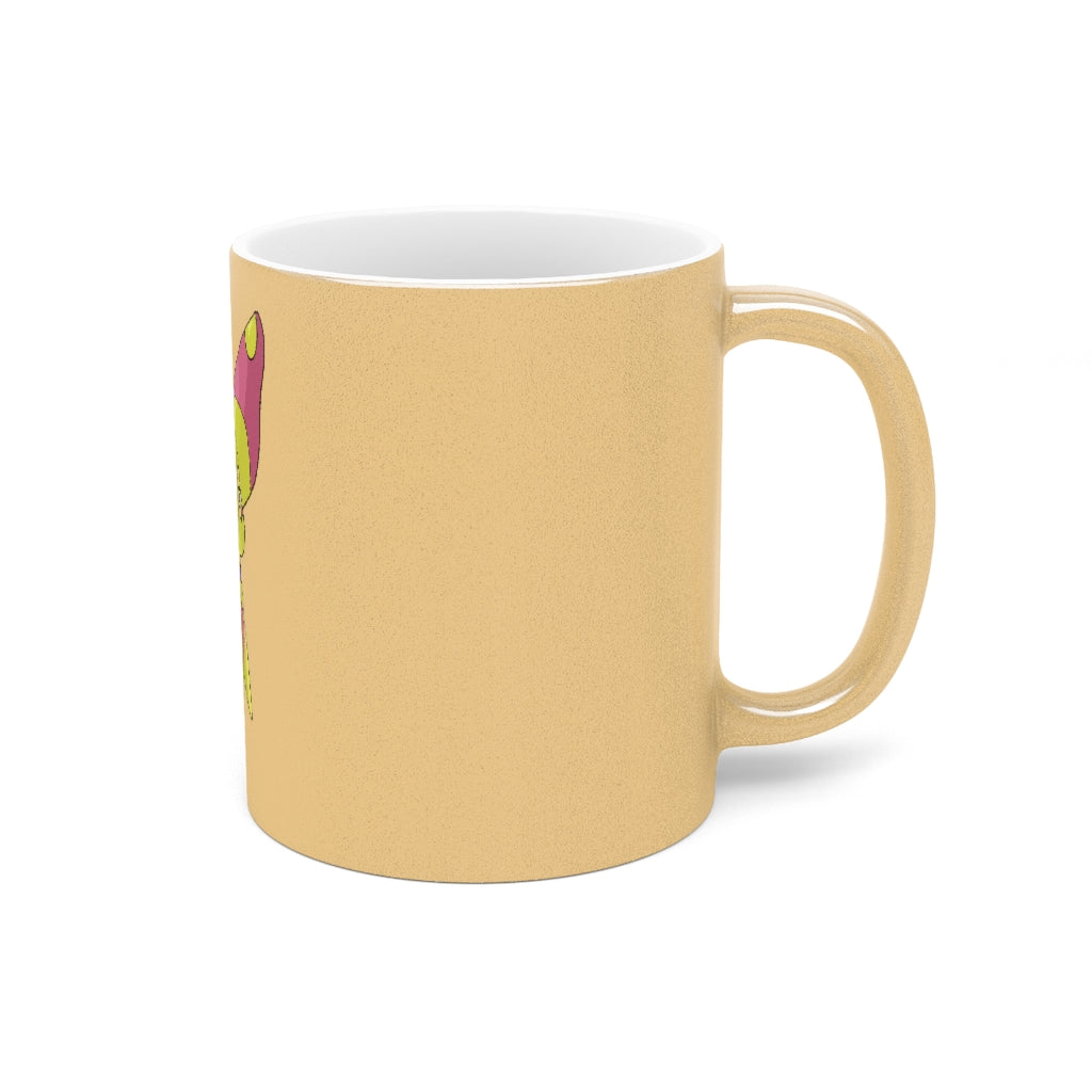 Phaff Metallic Mug in Silver and Gold finishes, showcasing personalized designs and a comfortable C-handle.